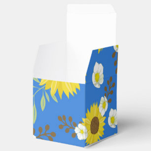 Yellow Sunflower Blue Background Flower Floral Favor Boxes