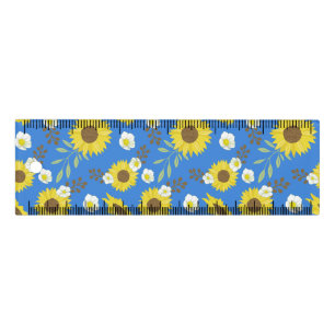 Yellow Sunflower Blue Background Flower Floral Ruler