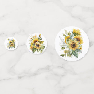 Yellow Sunflower Bouquets Confetti