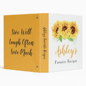Yellow Sunflower Bridal Shower Recipe Binder (Background)