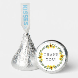 Yellow Sunflower Bridal Shower Thank You Hershey®'s Kisses®
