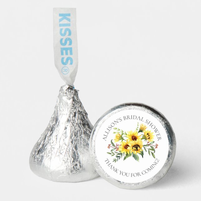 Yellow Sunflower Bridal Shower Thank You  Hershey®'s Kisses® (Front)