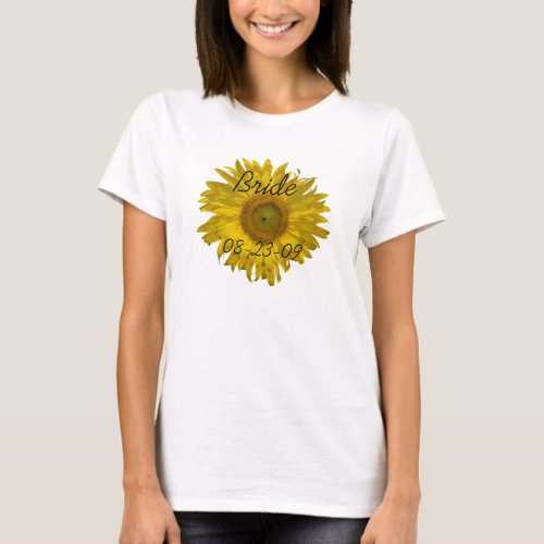 Yellow Sunflower Bride Wedding T_Shirt