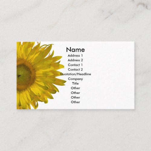 Yellow Sunflower Business Card