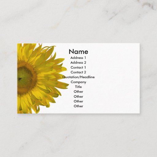 Customizable Yellow Sunflower Business Card