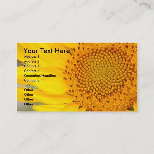 Yellow Sunflower Business Card (Front)