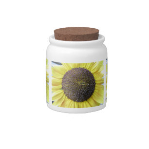 Yellow Sunflower Candy Jar