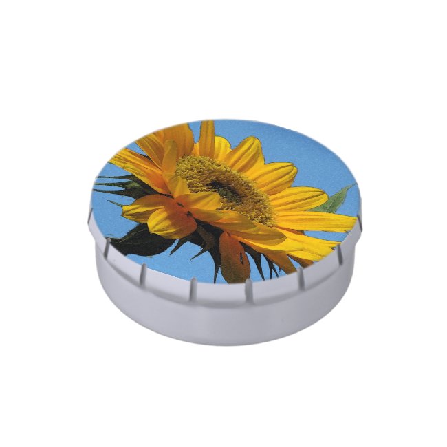 Yellow Sunflower Candy Tin