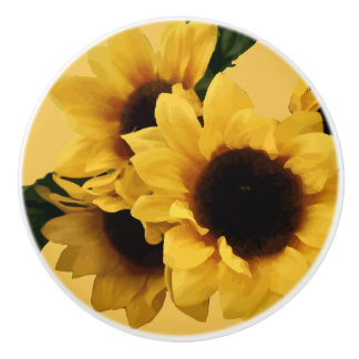 Yellow Sunflower Ceramic pull