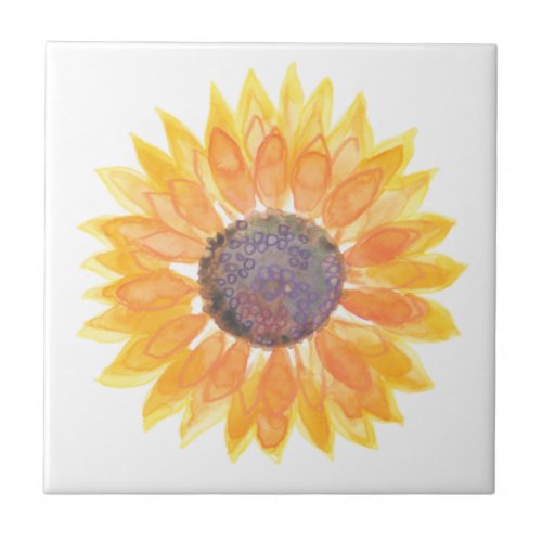 Yellow Sunflower Ceramic Tile