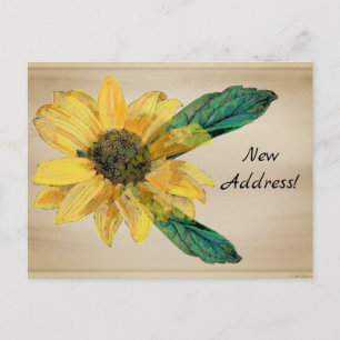 Yellow Sunflower Change of Address Postcard