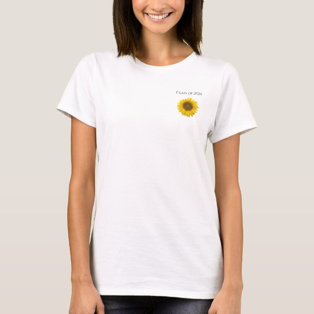 Yellow Sunflower Class of 2025 Graduation  T-Shirt (Front)