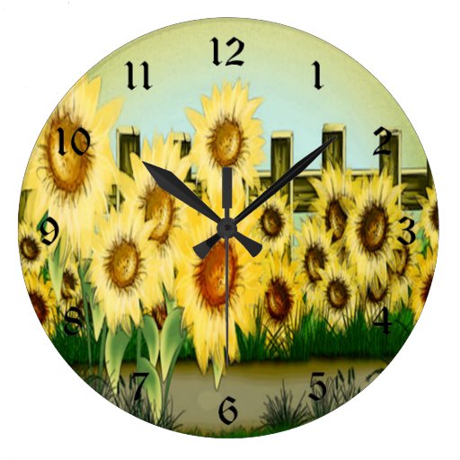 Yellow Sunflower Clock | Zazzle