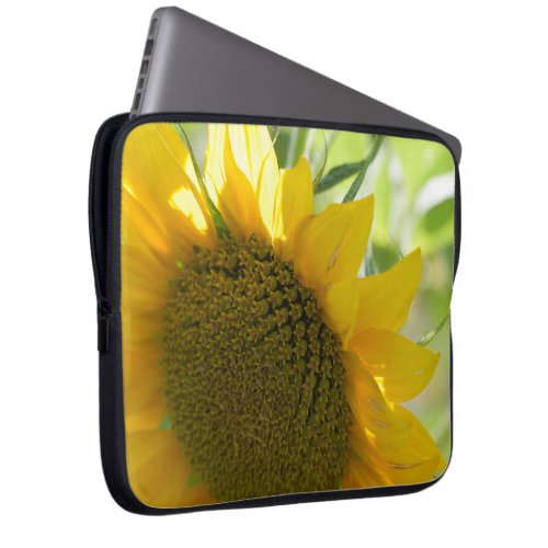 yellow sunflower close up laptop sleeve