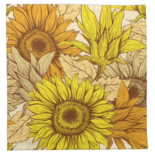 Yellow Sunflower  Cloth Napkin