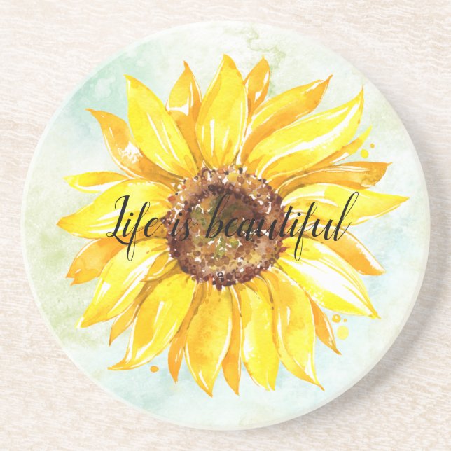 Yellow Sunflower Coaster (Front)