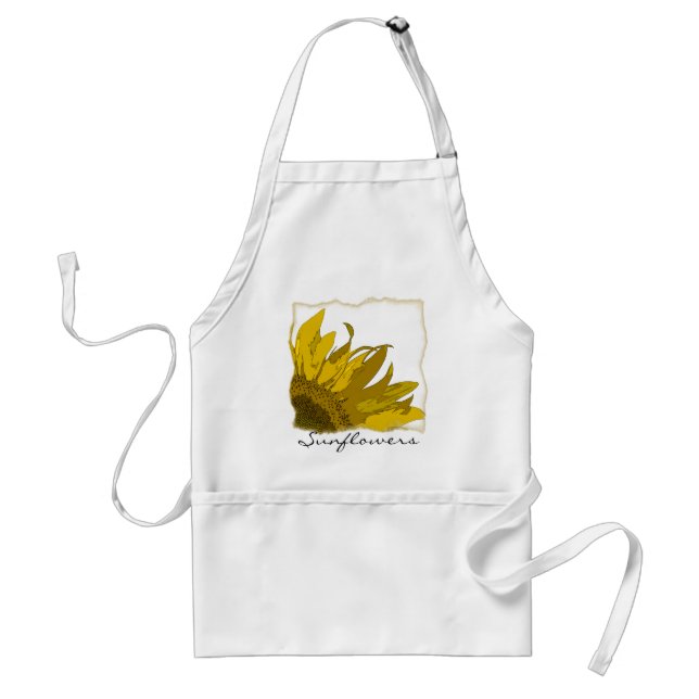 Yellow Sunflower Corner Adult Apron (Front)