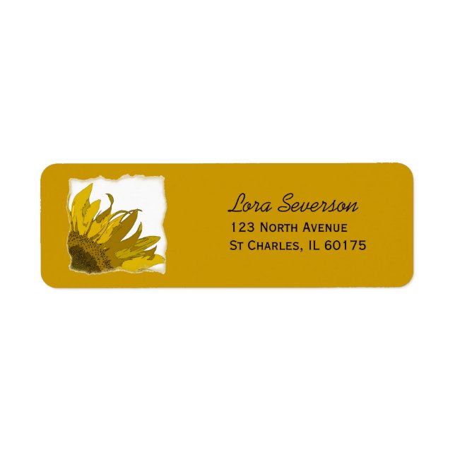 Yellow Sunflower Corner Label (Front)