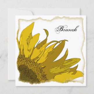 Yellow Sunflower Corner Post Wedding Brunch Invitation