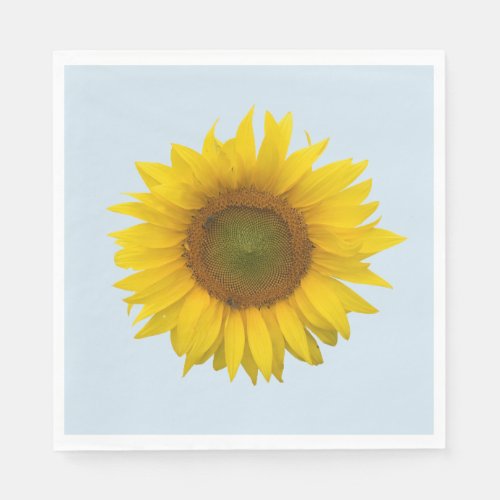 Yellow Sunflower Country Blue Floral Napkin