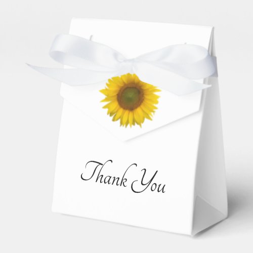 Yellow Sunflower Country Elegant Typography Favor Boxes