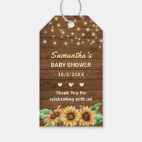 Yellow Sunflower Country Neutral Baby Shower Favor Gift Tags