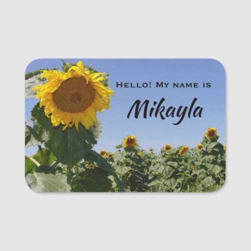 Yellow Sunflower Country Style Name Tag