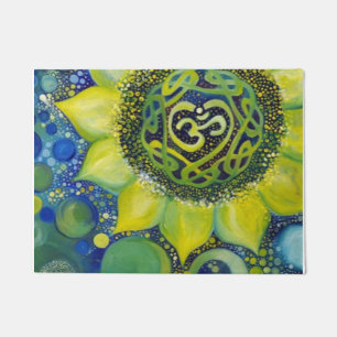 Yellow Sunflower Crown Chakra Design Doormat