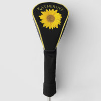 Yellow Sunflower Custom Name Black