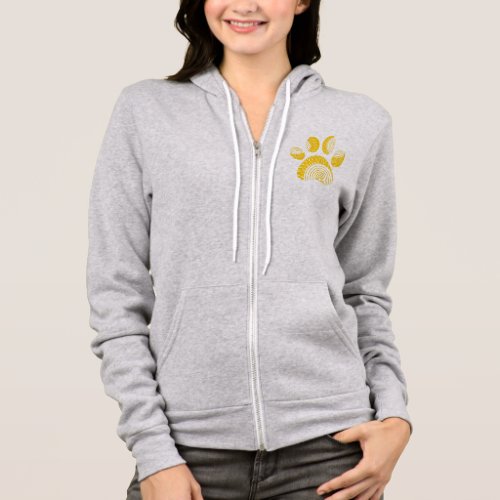 Yellow Sunflower Dog Paw Print Hoodie