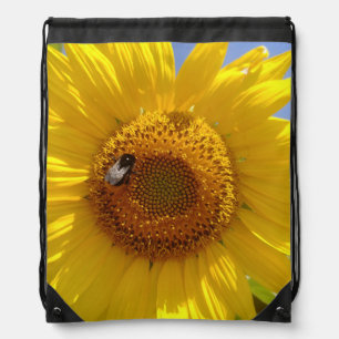 Yellow Sunflower Drawstring Bag