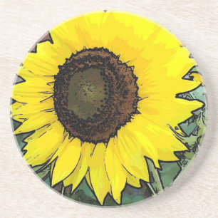 Yellow Sunflower Drink Coaster