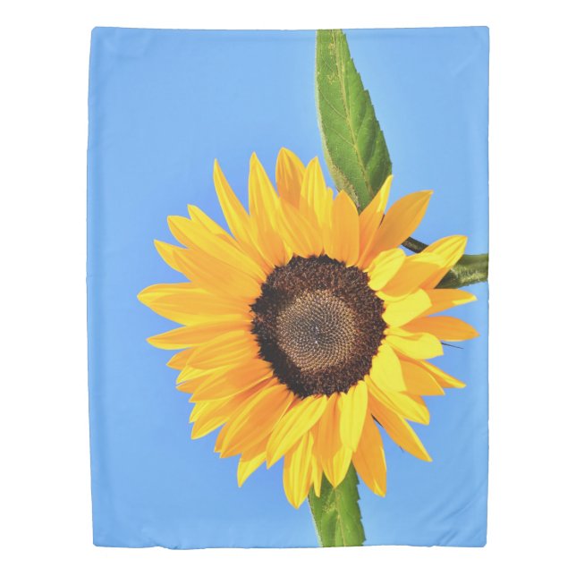 Yellow Sunflower Duvet Cover Blue Sky (Front)