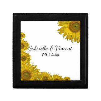 Yellow Sunflower Edge Wedding Jewelry Box