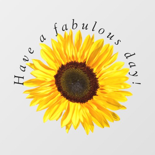 Yellow Sunflower Fabulous Day Window Cling