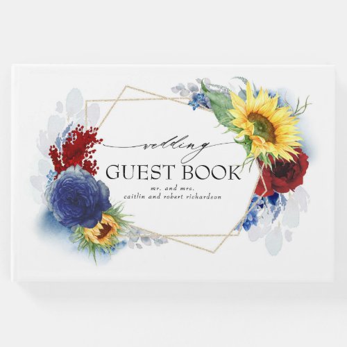 Yellow Sunflower Fall Wedding Guest Book