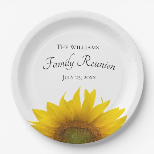 Yellow Sunflower Family Reunion Country Paper Plates
