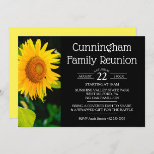 Yellow Sunflower Family Reunion Invitation
