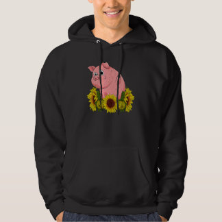 Yellow Sunflower Farm Animal Farmer Piglet Cute P Hoodie