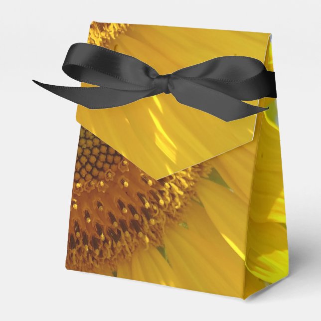 Yellow Sunflower Favor Boxes (Front Side)