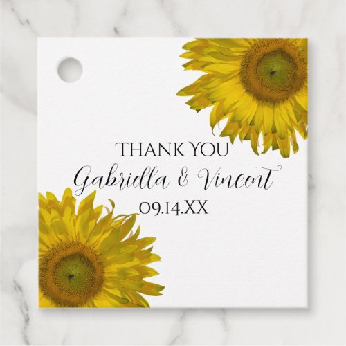 Yellow Sunflower Favor Tags