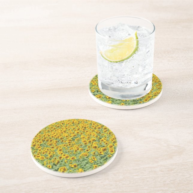Yellow Sunflower Field Coaster (Side)