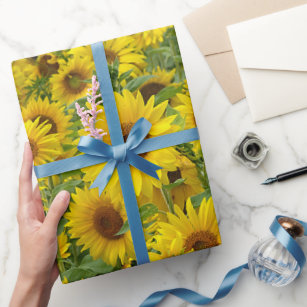Yellow Sunflower Field Wrapping Paper
