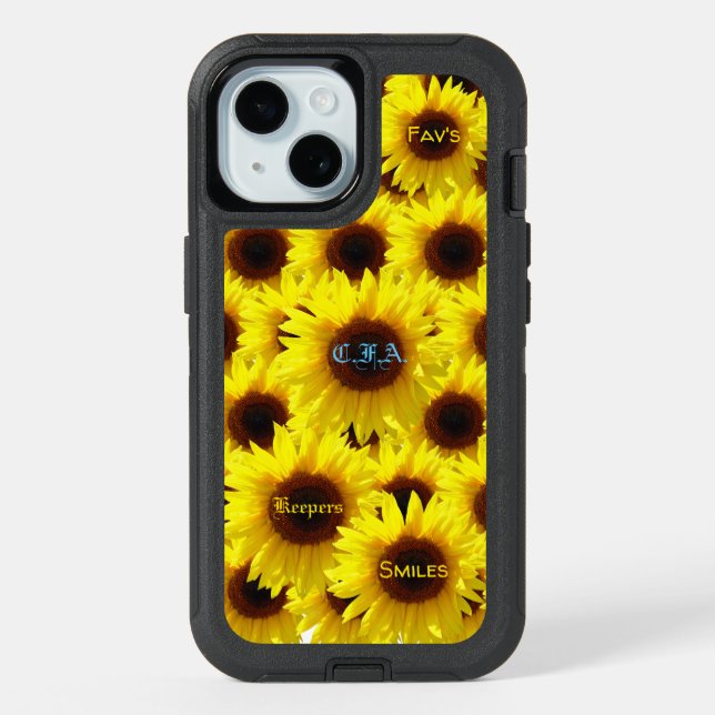 Yellow - Sunflower Fields  iPhone 15 Case (Back)