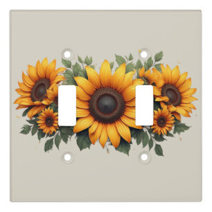 Yellow Sunflower Floral Art Light Switch Cover