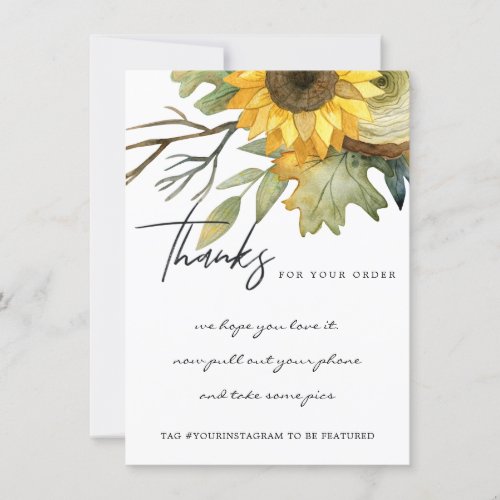 YELLOW SUNFLOWER FLORAL CORPORATE BUSINESS LOGO TH THANK YOU CARD