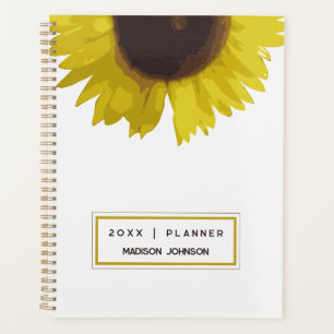 Yellow Sunflower Floral Custom Name 2026 Planner