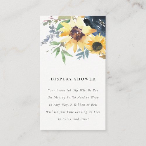 Yellow Sunflower Floral Display Shower Baby Shower Enclosure Card