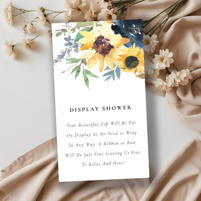 Yellow Sunflower Floral Display Shower Baby Shower Enclosure Card (Creator Uploaded)