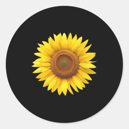 Yellow Sunflower Floral Flower  Classic Round Sticker
